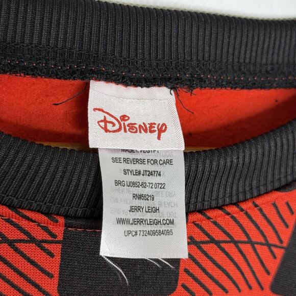Disney Mickey Mouse Jerry Leigh Sweatshirt Womens Medium Red Black Checkered - Picture 3 of 7